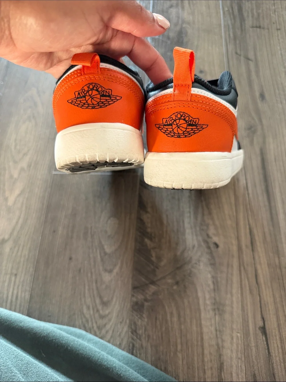 Jordan Kids Black and Orange Low Top Sneakers